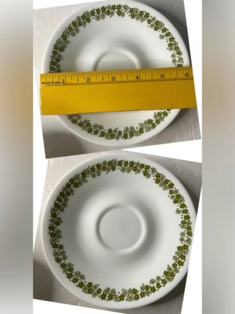 Corelle Spring Blossom Sugar, Creamer, and Saucers Set - Green Floral Border